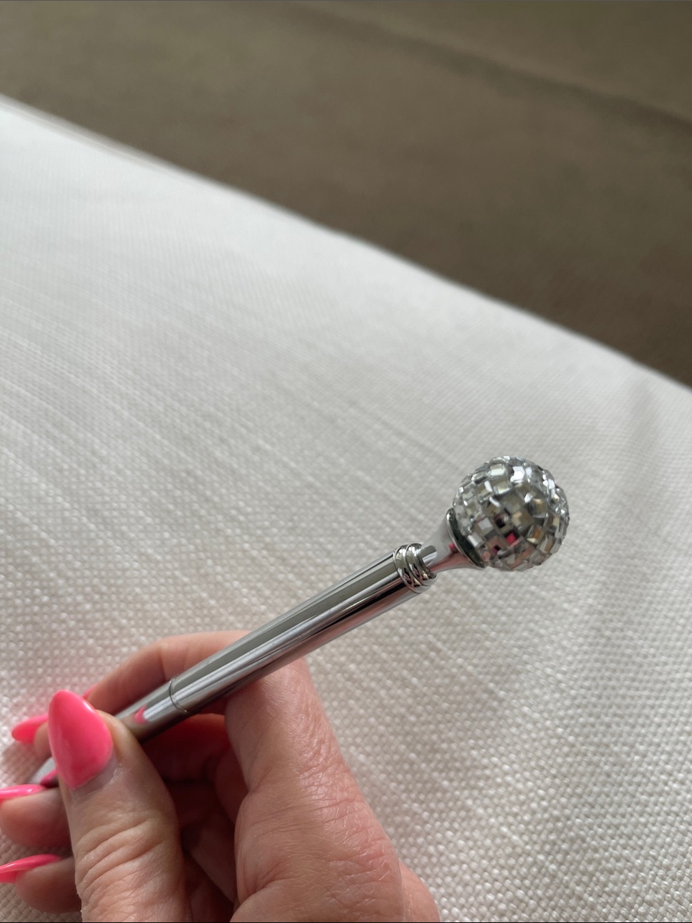 Crystal silver disco ball Pen NWOT